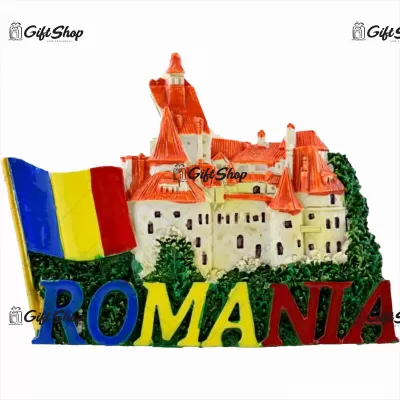 Magnet de frigider realizat din ipsos – Design Castelul Bran & Romania