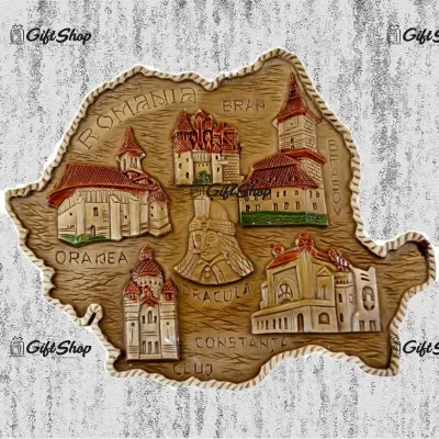 Placheta din ipsos reprezentand cladiri istorica din Transilvania – Mare D