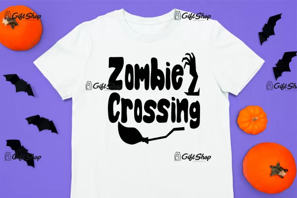 Zombie crossing, tricou cu mesaj