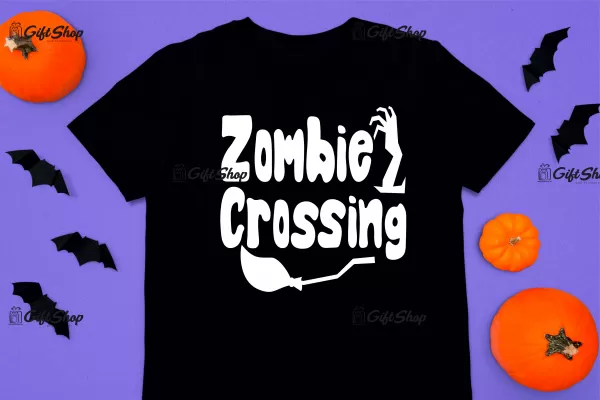 Zombie crossing, tricou cu mesaj
