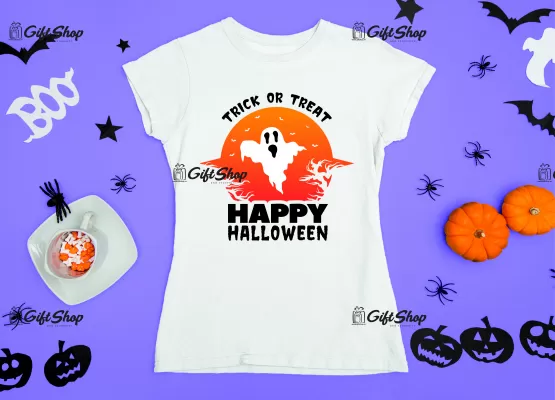 Trick or treat happy halloween, tricou cu mesaj
