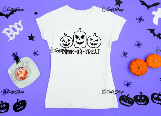 Trick or treat, tricou cu mesaj.