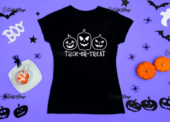 Trick or treat, tricou cu mesaj.