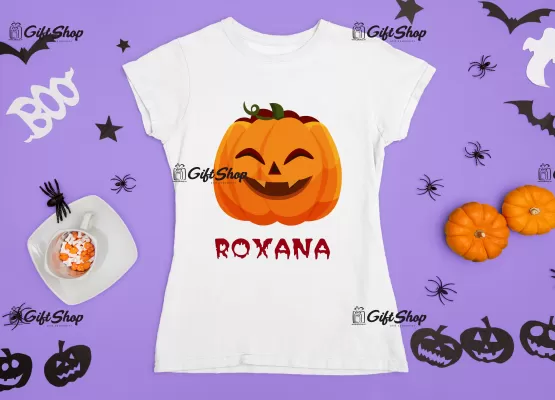 Pumpkin face cu nume , tricou cu mesaj e