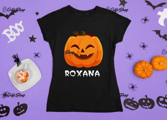 Pumpkin face cu nume , tricou cu mesaj e