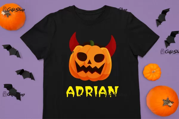 Pumpkin face cu nume , tricou cu mesaj f