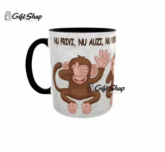 Nu privi, nu auzi, nu vorbi, cana ceramica, 330ml, cgs1332
