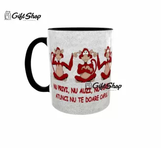 Nu privi, nu auzi, nu vorbi, cana ceramica, 330ml, cgs1333