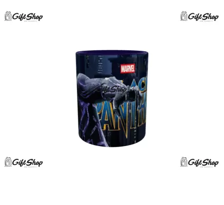 Cana albastra gift shop personalizata cu mesaj, black panther, model 1, din ceramica, 330ml