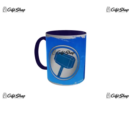 Cana albastra gift shop personalizata cu mesaj, thor, model 2, din ceramica, 330ml