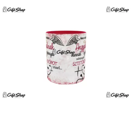 Cana rosie gift shop personalizata cu mesaj, nem minden angyalnak vannak szárnyai néhányuk sztetoszkópot visel, din ceramica, 330ml