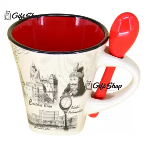 Cana cu lingurita realizate din ceramica – design romania e