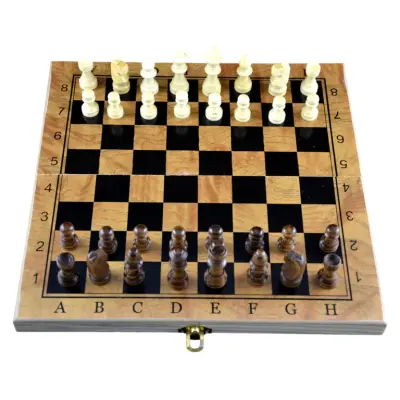 Joc sah/table realizat din lemn, dimensiuni: 29 x 15 x 4 cm