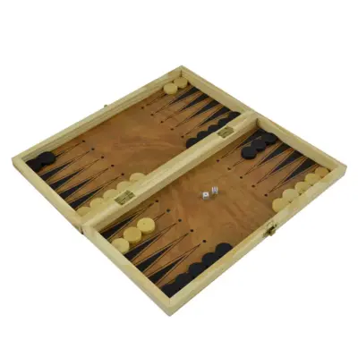 Joc sah/table realizat din lemn, dimensiuni: 34 x 17 x 4 cm