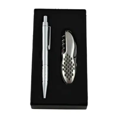 Set cadou barbati, pix si briceag multifunctional