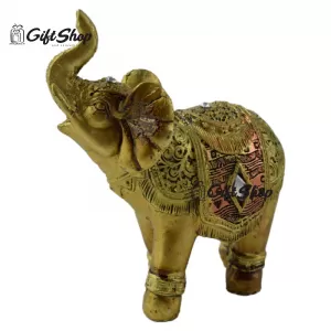 Figurina elefant din rasina aurie 10 cm