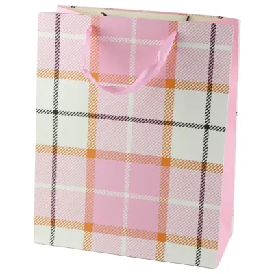 Plasa cadou carouri roz, marime 26×32 cm