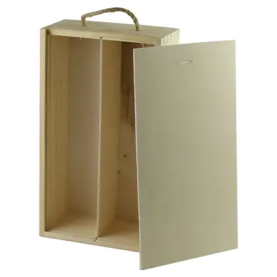 Cutie din lemn pentru 2 sticle de vin 20x11x36 cm, natur