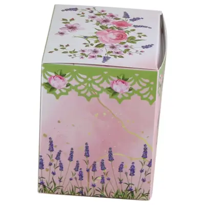 Cutie cadou cana, model florii, 11x9x11 cm