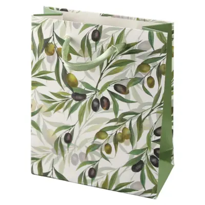 Punga cadou din hartie 11x14 cm, olives