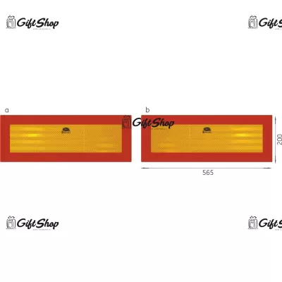 Placute reflectorizante pentru camioane 56.5x20 cm 2 buc