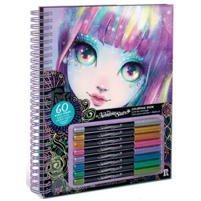 Set art & craft carte de colorat cu pagini negre, personaj isadora - nebulous stars