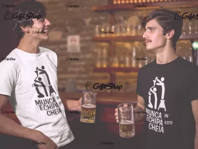 Munca in echipa este..., tricou cu mesaj