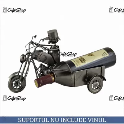 Suport pentru vin realizat din metal – Design Motocicleta cu atas