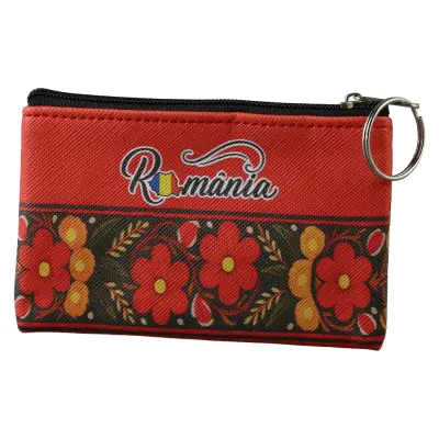 Breloc tip portchei suvenir romania 11.5 x 7 cm motive florale