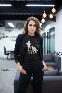 Game over, tricou cu mesaj, f, model 2