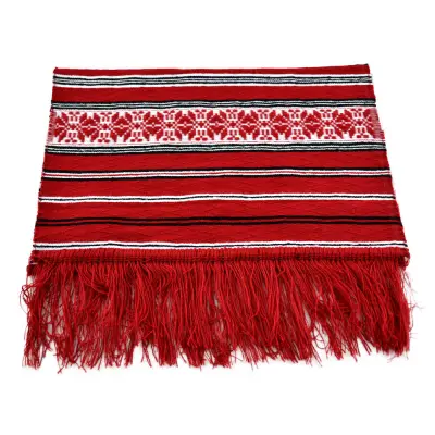 Stergar artizanal traditional 50×40 cm, rosu/alb/negru