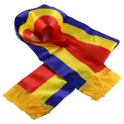 Esarfa tricolor romania, din textil, 15×140 cm