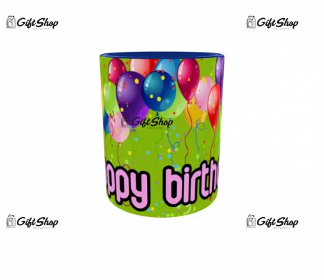 Happy birthday, cana din ceramica, 330ml, model 1