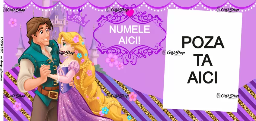 Cana personalizata gift shop cu poza si text, Rapunzel, model 4, din ceramica, 330ml