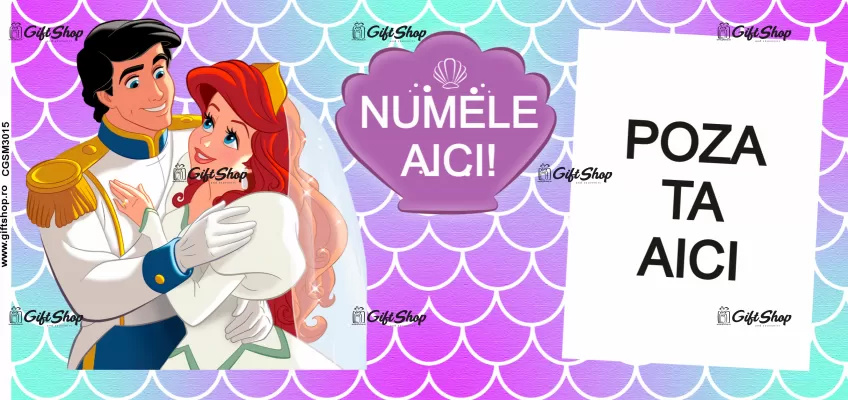 Cana personalizata gift shop cu poza si text, Little mermaid, model 1, din ceramica, 330ml
