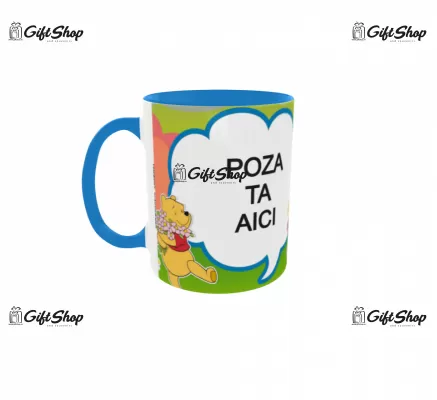 Cana personalizata gift shop cu poza si text, Winne the pooh, model 2, din ceramica, 330ml