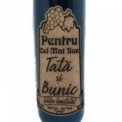 Pentru cel mai bun tata si bunic, eticheta pluta cu mesaj