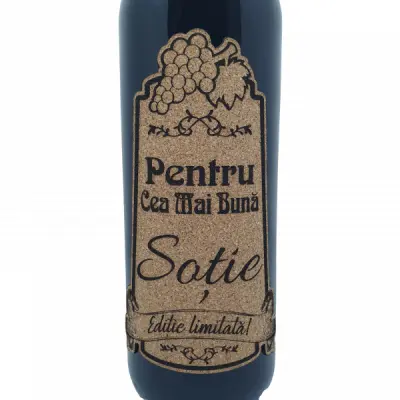 Pentru cea mai buna sotie, eticheta pluta cu mesaj