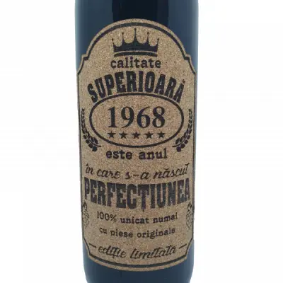 1968 este anul in care s-a nascut perfectiunea, eticheta pluta cu mesaj