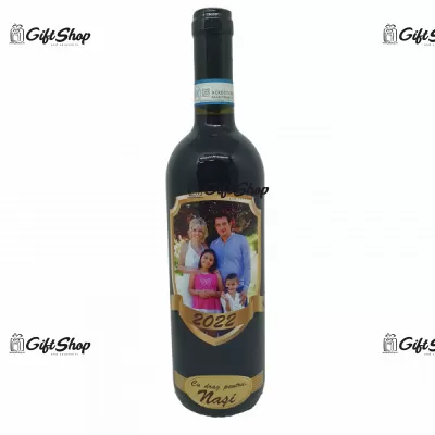 Sticla cu vin personalizata cu eticheta autocolant model 4