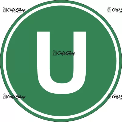 Eticheta, Autocolant Litera U, Autocolant Camion Litera U, Diamentru 22 cm