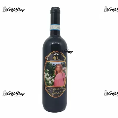 Sticla cu vin personalizata cu eticheta autocolant model 1