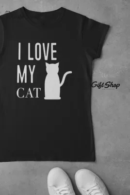 I love my cat, tricou cu mesaj