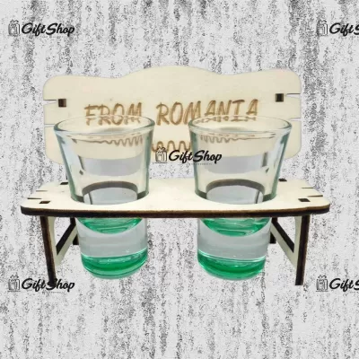Suport bancuta cu 2 pahare suvenir