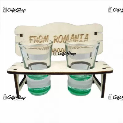Suport bancuta cu 2 pahare suvenir