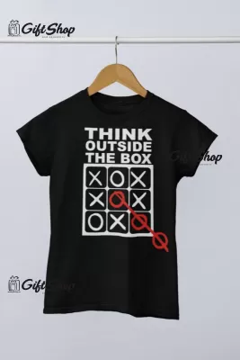 Think outside the box, tricou cu mesaj