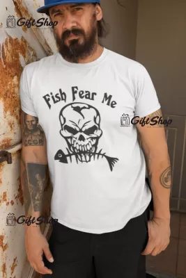 Fish fear me, tricou cu mesaj
