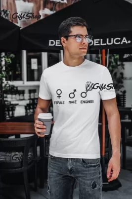 Female male engineer, tricou cu mesaj